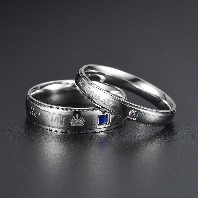 Vintage Fashion Rings For Women - Basit Çift Titanyum Çelik Yüzük Parlak