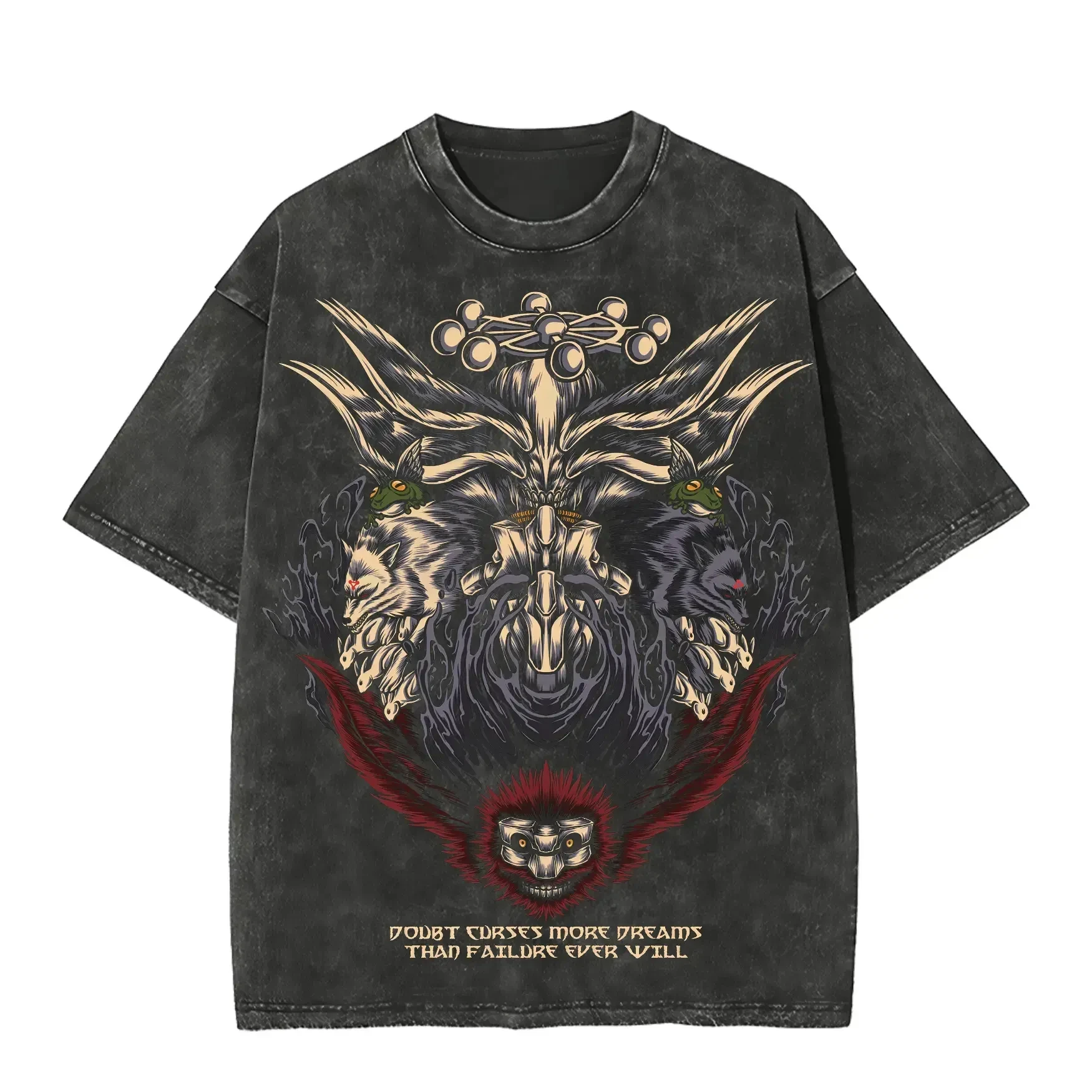 Vintage Fashion Wheel - Mahoraga Tekerlekli Tişört Jujutsu Kaisen İlahi
