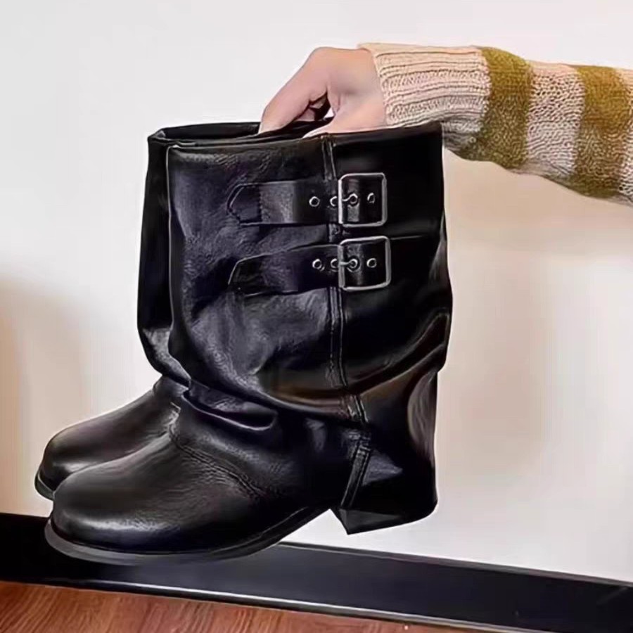 Vintage Outdoor Fashion - Kadınlar Vintage Kalın Topuk Kadın Açık