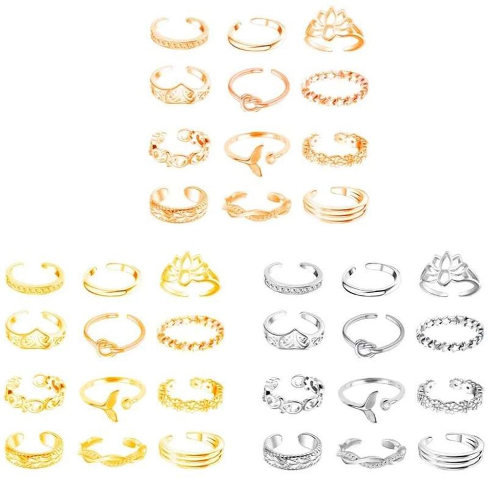 Vintage Fashion Rings For Women - Alaşımlı Plaj Ayak Aksesuarları Lotus Çiçeği