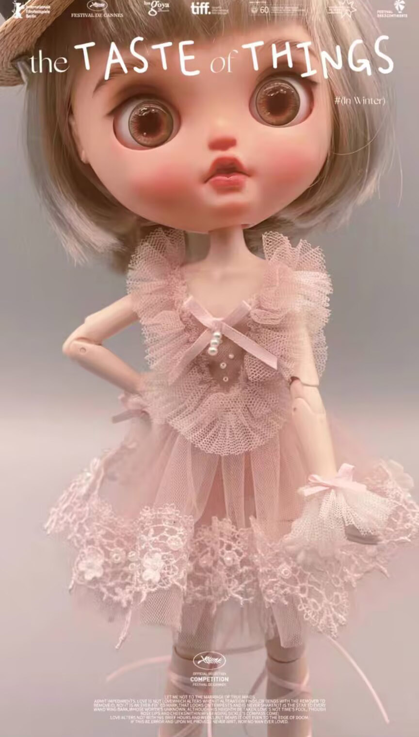 Vintage Fashion Doll - 2 adet zarif Blythe/landoudou pembe elbise+beyaz