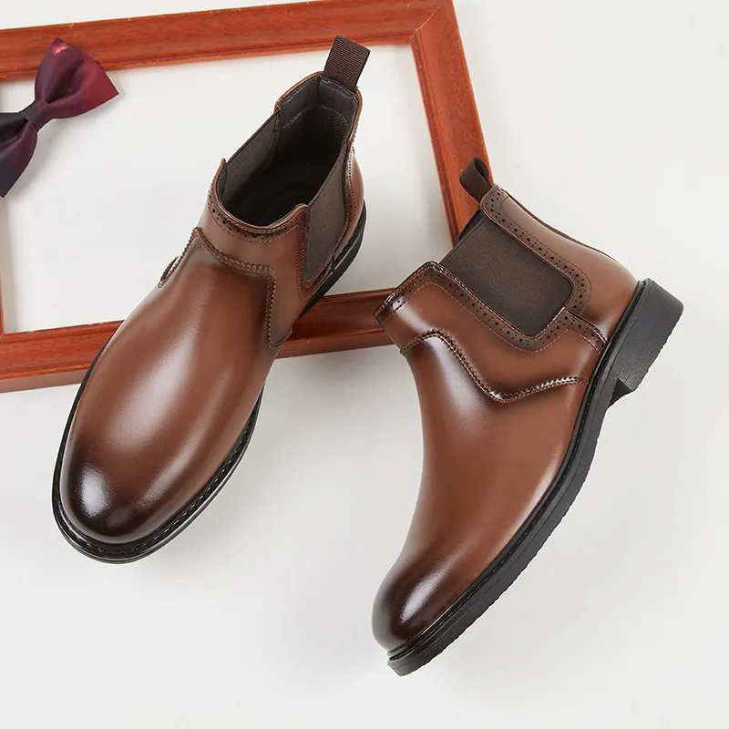 Vintage Fashion Mens - Vintage Erkek Deri Oxford Botları Lüks