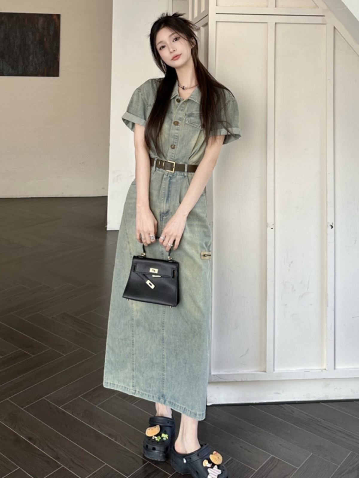 Denim Skirt Midi Vintage - Artı Boyutu Vintage Amerikan Sle Denim