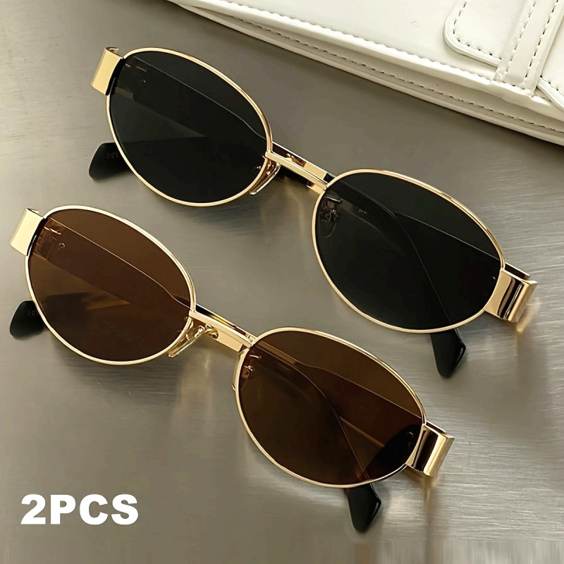 Vintage Outdoor Fashion - 2 adet Oval şekil Metal güneş