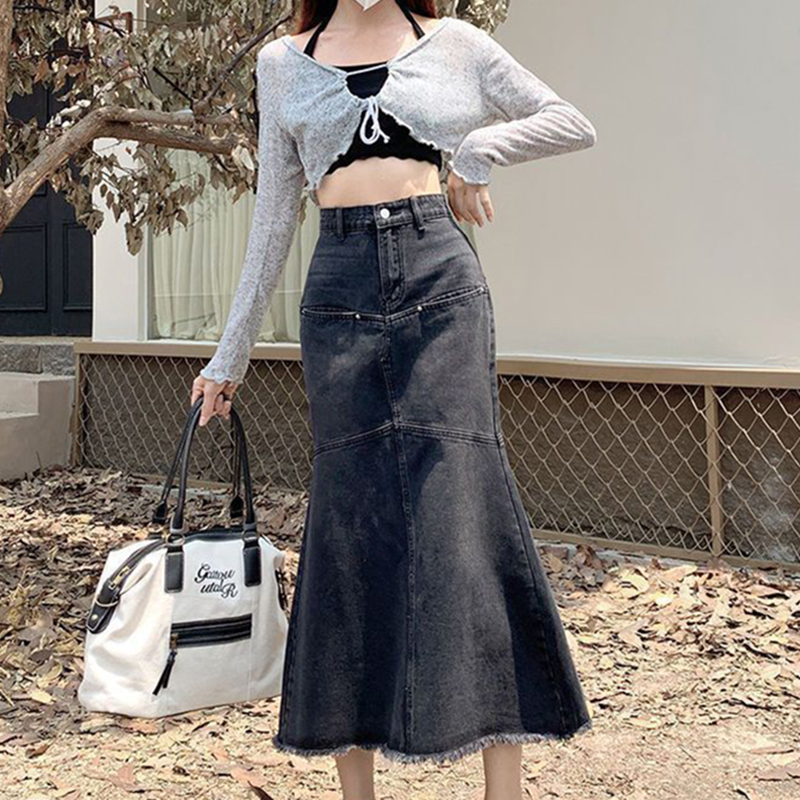 Vintage Kadın Kot Etekler Gevş - Denim Skirt Midi Vintage incelemesi ve fiyatı