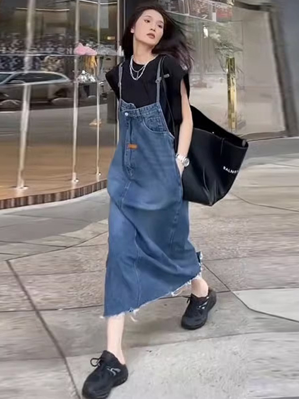 Vintage Amerikan Denim Tulum E - Denim Skirt Midi Vintage incelemesi ve fiyatı