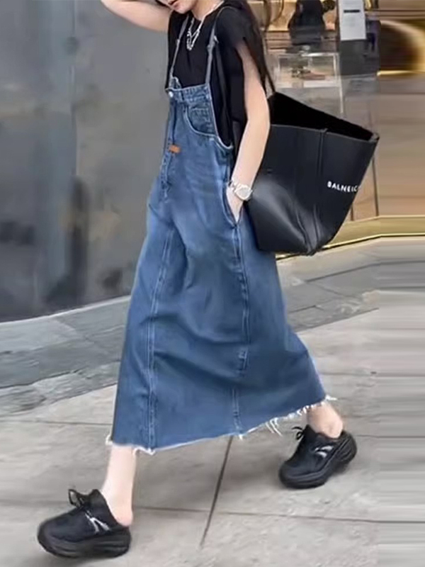 Vintage Amerikan Denim Tulum E - Denim Skirt Midi Vintage incelemesi ve fiyatı