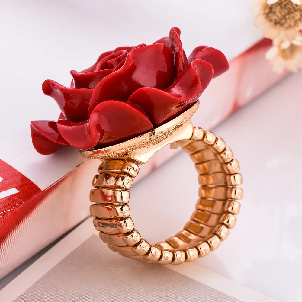 Yeni varış kırmızı renk reçine - Vintage Fashion Rings For Women incelemesi ve fiyatı