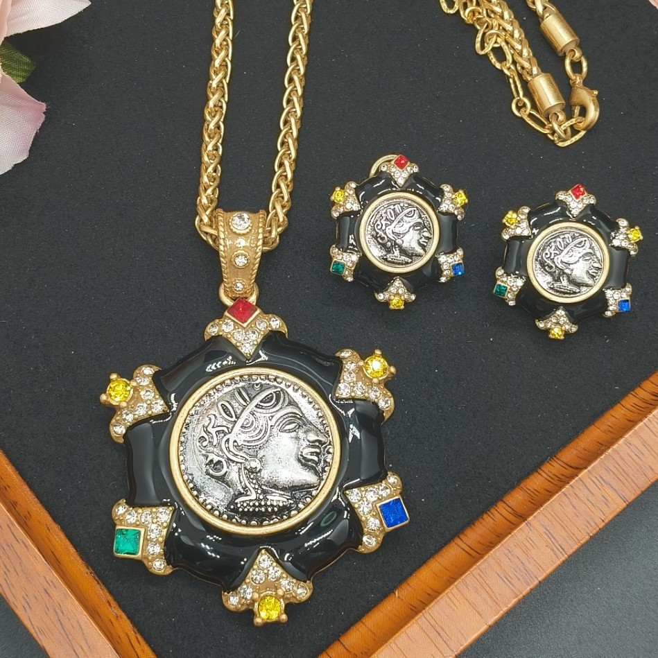 Set siyah Arı kolye küpe Yüzük - Vintage Fashion Rings For Women incelemesi ve fiyatı