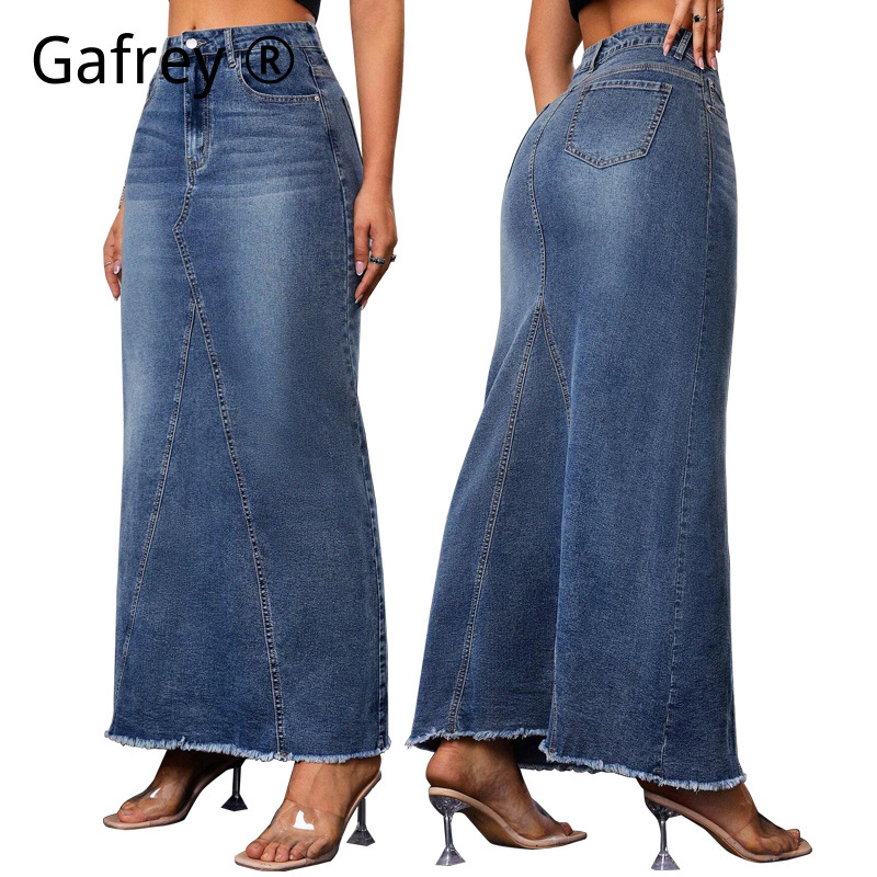 Kadınlar İçin Kot Midi Etek Yü - Denim Skirt Midi Vintage incelemesi ve fiyatı