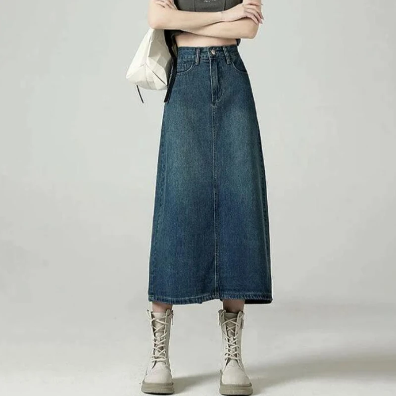 Denim Etekler Kadın Midi Arka  - Denim Skirt Midi Vintage incelemesi ve fiyatı