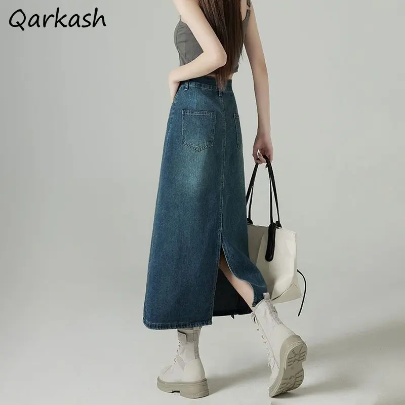 Denim Etekler Kadın Midi Arka  - Denim Skirt Midi Vintage incelemesi ve fiyatı