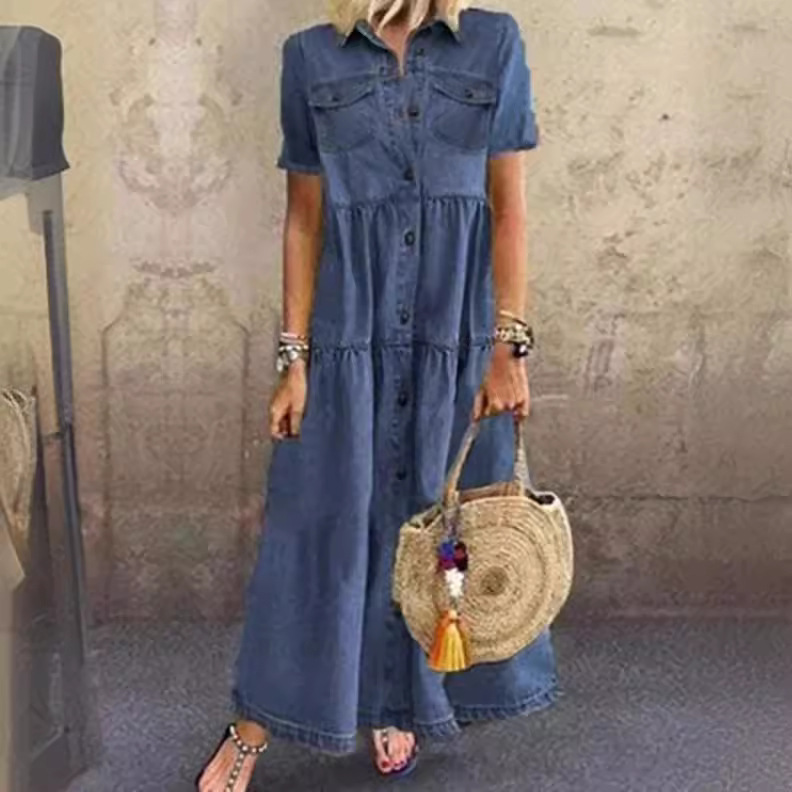 Vintage Tarzı Uzun Çok Tokalı  - Denim Skirt Midi Vintage incelemesi ve fiyatı