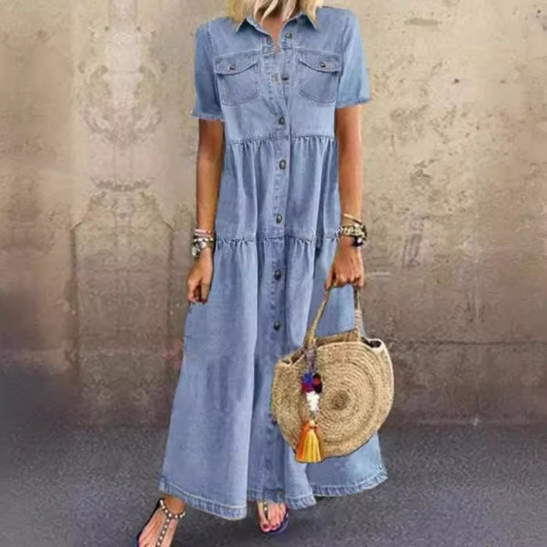 Vintage Tarzı Uzun Çok Tokalı  - Denim Skirt Midi Vintage incelemesi ve fiyatı