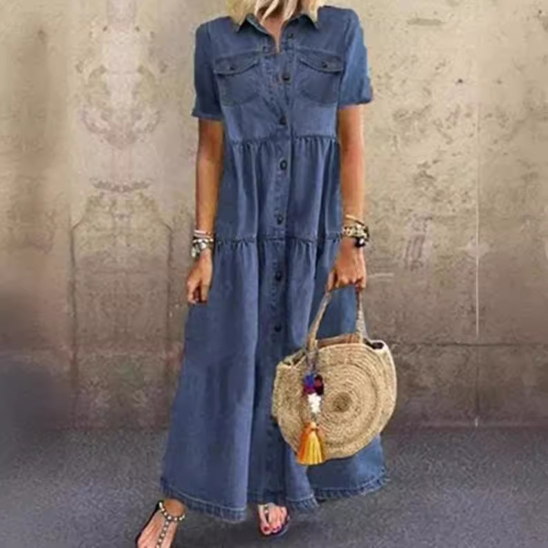 Vintage Tarzı Uzun Çok Tokalı  - Denim Skirt Midi Vintage incelemesi ve fiyatı